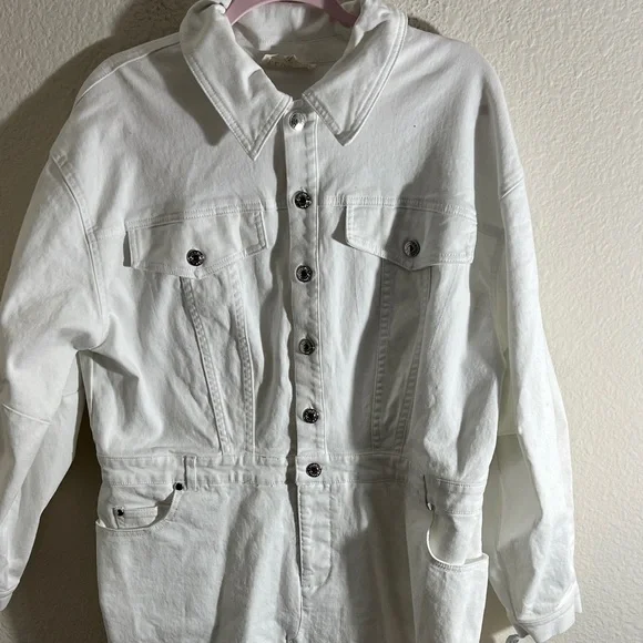 Eloquii women’s dress Sz 18 Oversized Denim Midi white baddie - Picture 7 of 12